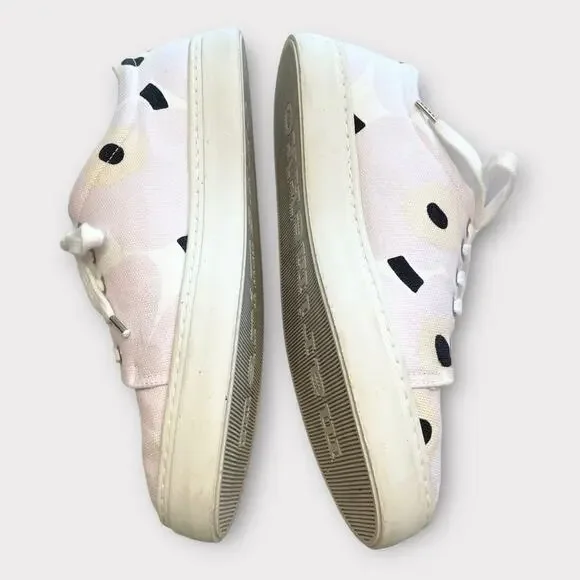 MARIMEKKO lavender, white & black floral canvas sneakers size 41 / US 11 - Picture 5 of 9